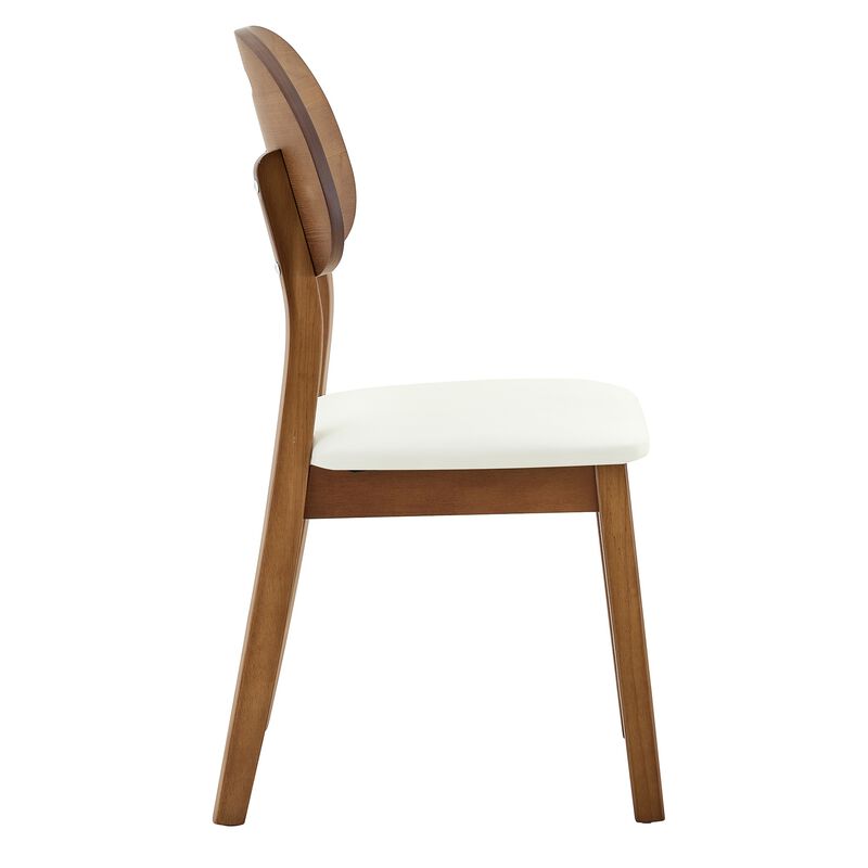 Whisen 2-Pack Solid Wood Dining Chairs with Hollow Out Backrest, PU Leather Upholstered Chairs for Dining Room, Kitchen, Living Room image number 8