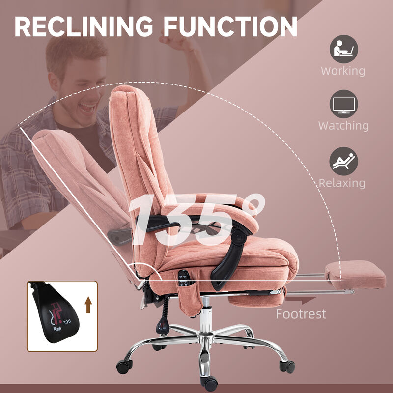 Hivvago Heated Massage Office Chair with Recline and Footrest image number 5