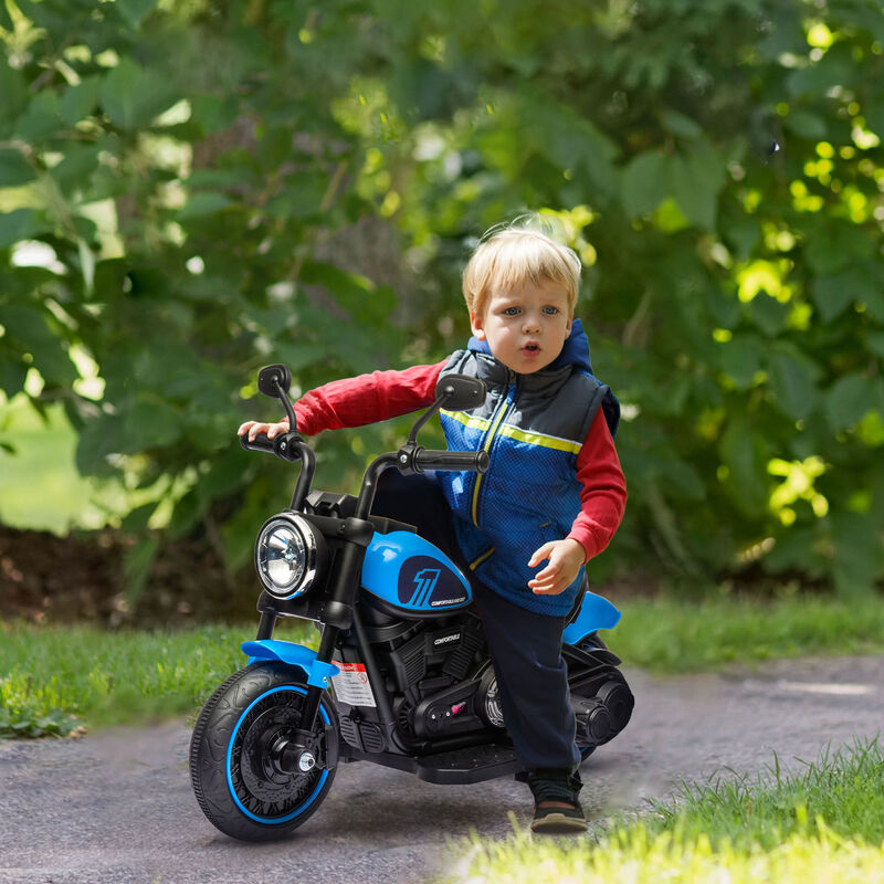 BreeBe 6V Kids Motorcycle w/ Training Wheels, Single-Button Start image number 1