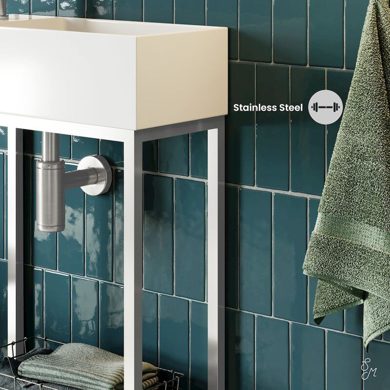 Pierre 19.5 Single, Freestanding, Open Shelf, Matte Black Frame Bathroom Vanity image number 3