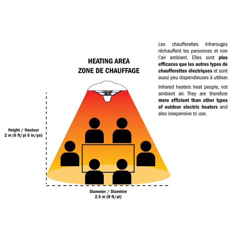 Energ+ Infrared Electric Outdoor Heater - Hanging