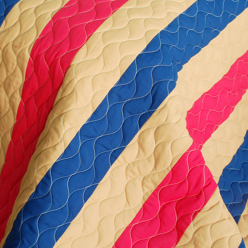 Tender Night Patchwork Quilt Set 3 Piece Queen Quilted Soft Bed Cover Set image number 2