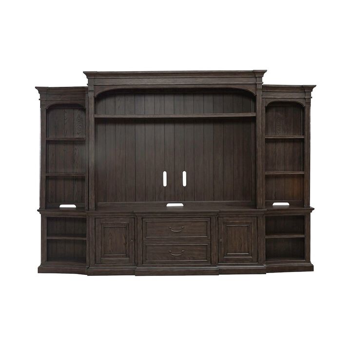 Liberty Furniture Paradise Valley Entertainment Center with Piers for Living Room - Saddle Brown