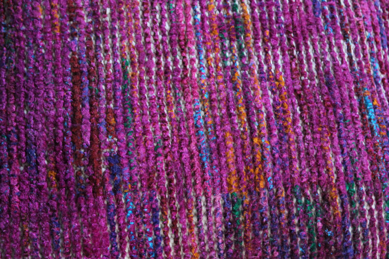 Hivvago 18 Inch Pink Wool Cube Pouf Ottoman