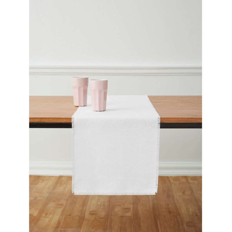 Solino Home 100% Pure Linen Table Runner - Fringe