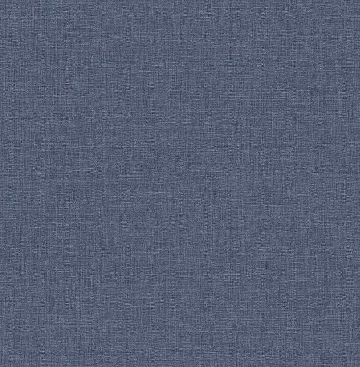 Glen Dark Blue Linen Wallpaper