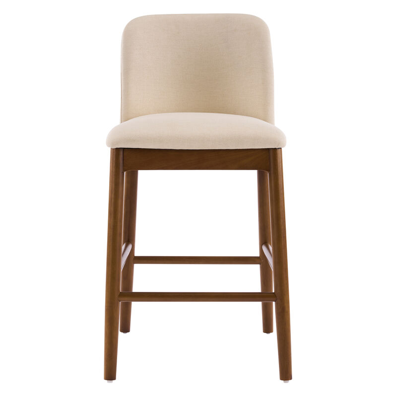 Christopher Knight Home Iven Modern Rubberwood Upholstered Counter Stools (Set of 2) image number 6
