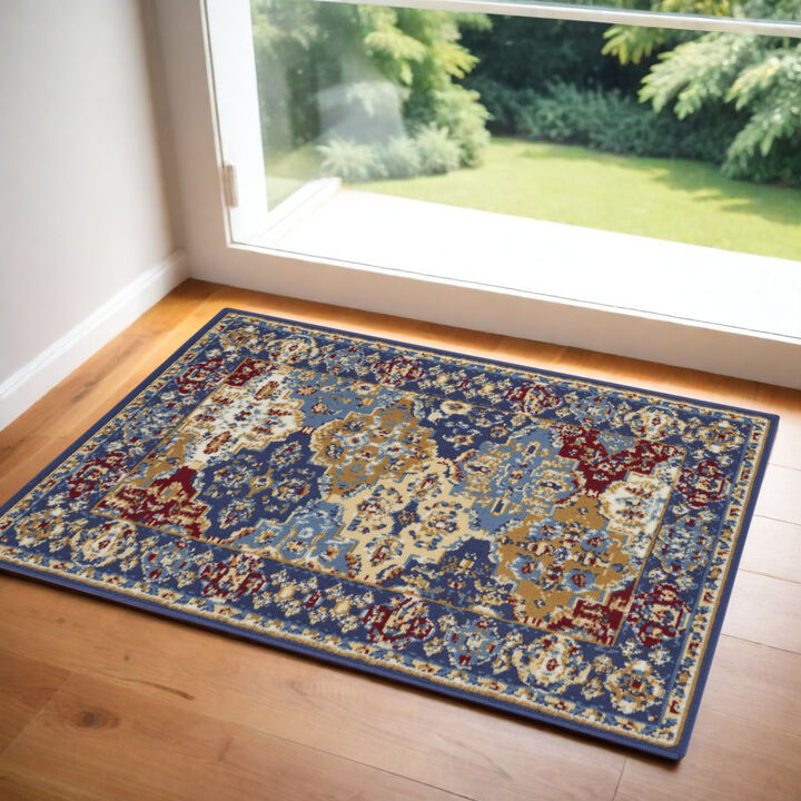 HomeRoots Ogee Distressed Area Rug