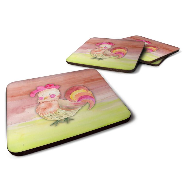Caroline's Treasures Rooster Watercolor Decorative coasters, 3.5, Multicolor