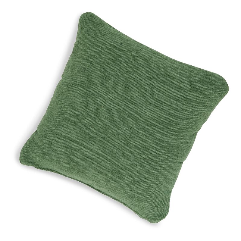 Dco Throw Pillow Set of 4, Indoor Outdoor, Woven Geometric Design, Green - Benzara