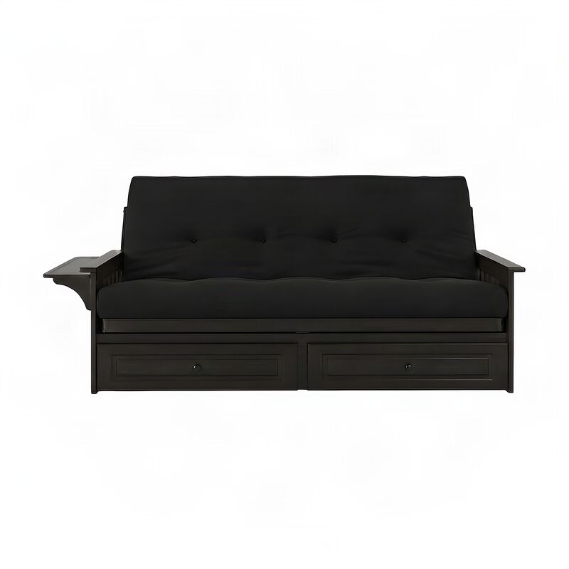 Phoenix Frame-Espresso Finish-Suede Black Mattress-Storage Drawers image number 3