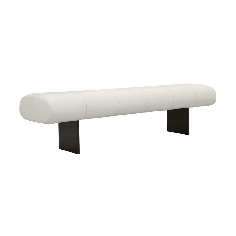 Karol Cream Vegan Leather Bench