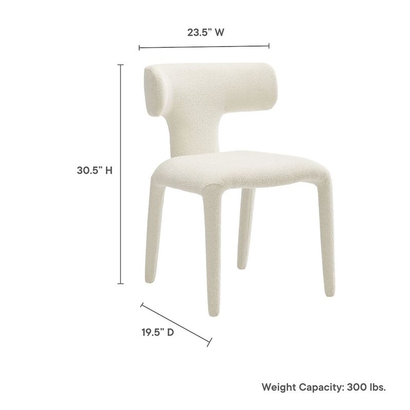 Stellan Curved Back Boucle Upholstered Dining Chair Set of 2 image number 2