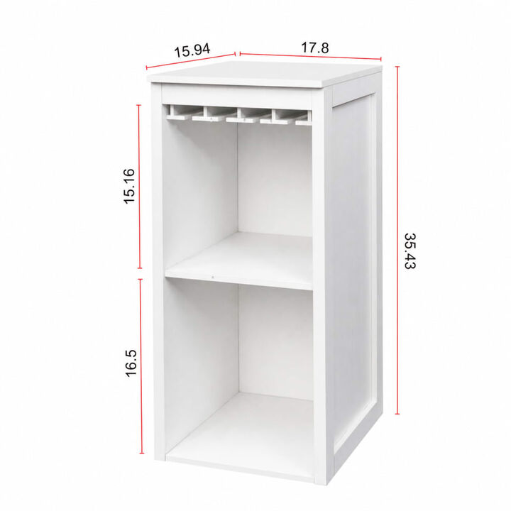 ELEMENT ACE Modular Wine Bar Cabinet with Storage Shelves Multi-Use Buffet Cabinet with Hutch for Dining Living Room and Home Office