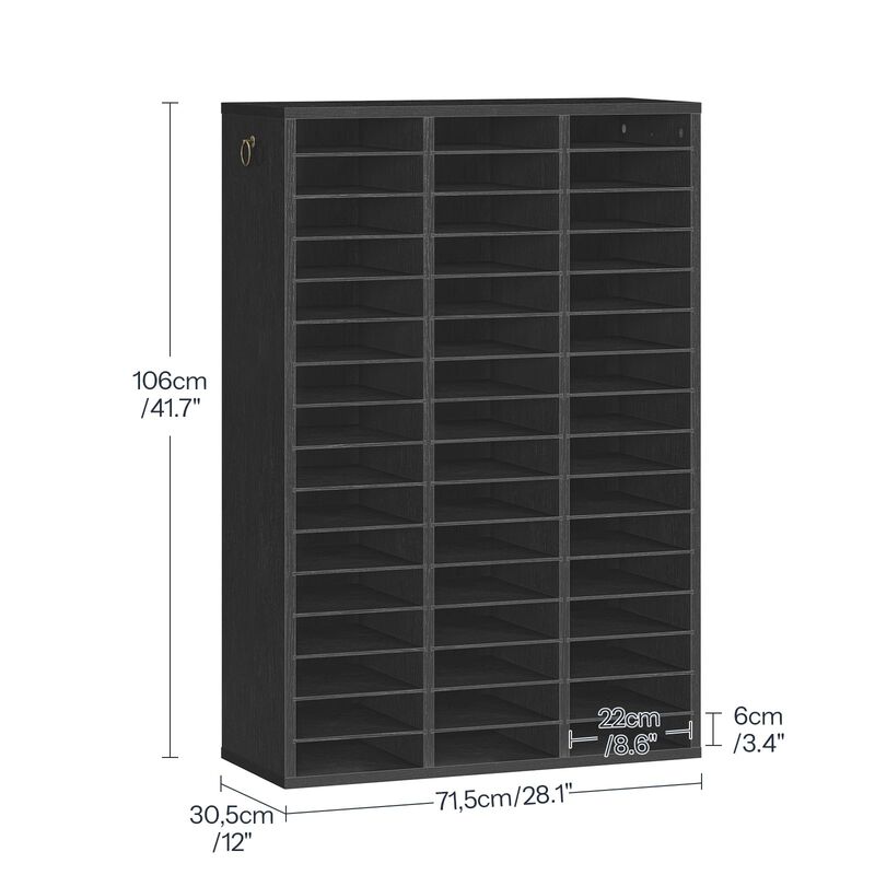 Document Sorting Shelf with 48 Compartments for Documents, Files and Paper-Black image number 2