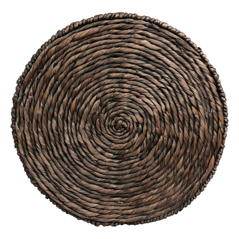 Marisol Coastal Bohemian Handwoven Water Hyacinth Round Accent Side Table image number 6