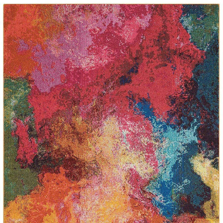 HomeRoots Abstract Non Skid Area Rug