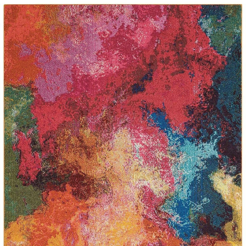 HomeRoots Abstract Non Skid Area Rug image number 0