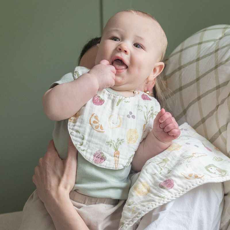 Clementine Fruit & Veggie Cotton Bandana Baby Bib (3 Pack) image number 6