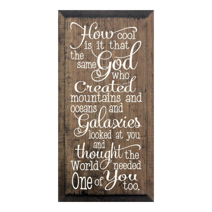 Faith Quote Wood Sign God Created Mountains Oceans and You Rustic Wall Plaque