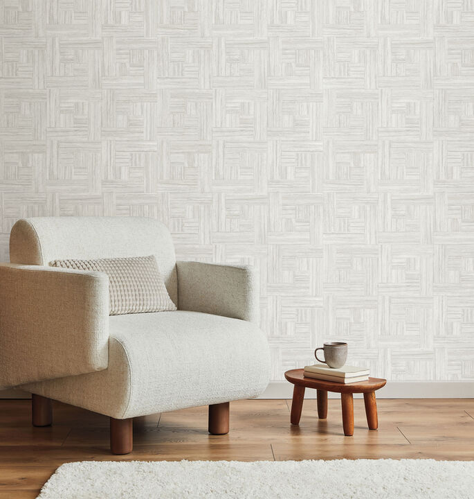Tesselle White Wallpaper