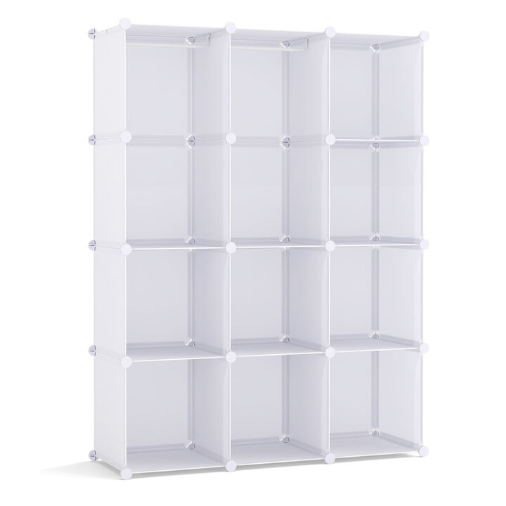 10-Cube Modular Baby Wardrobe with Hanging Rod and Storage Shelves