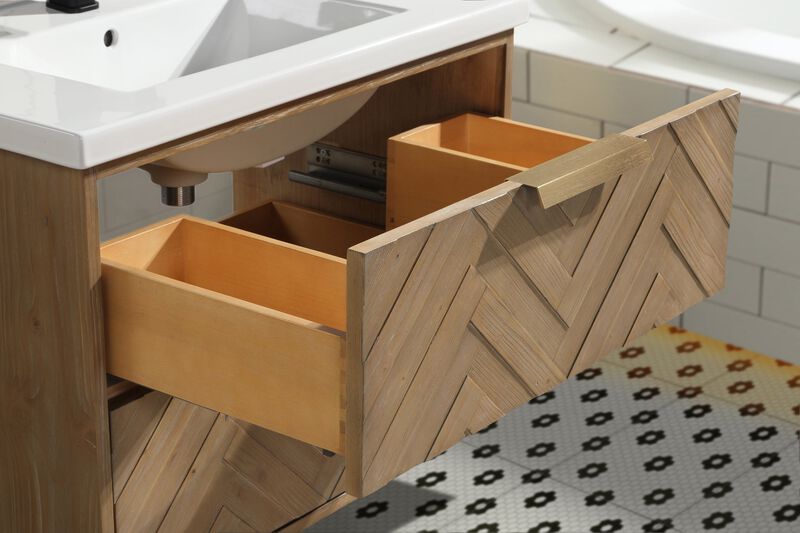 Carlsbad 30" Floating Bathroom Vanity Weathered Fir image number 4