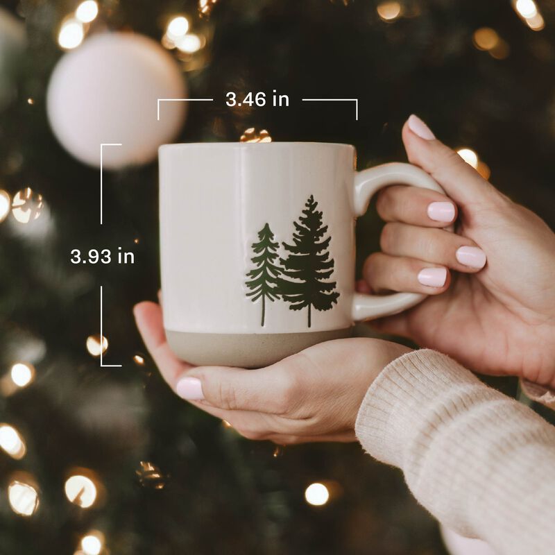 Forest 14 oz Cream Stoneware Coffee Mug image number 4