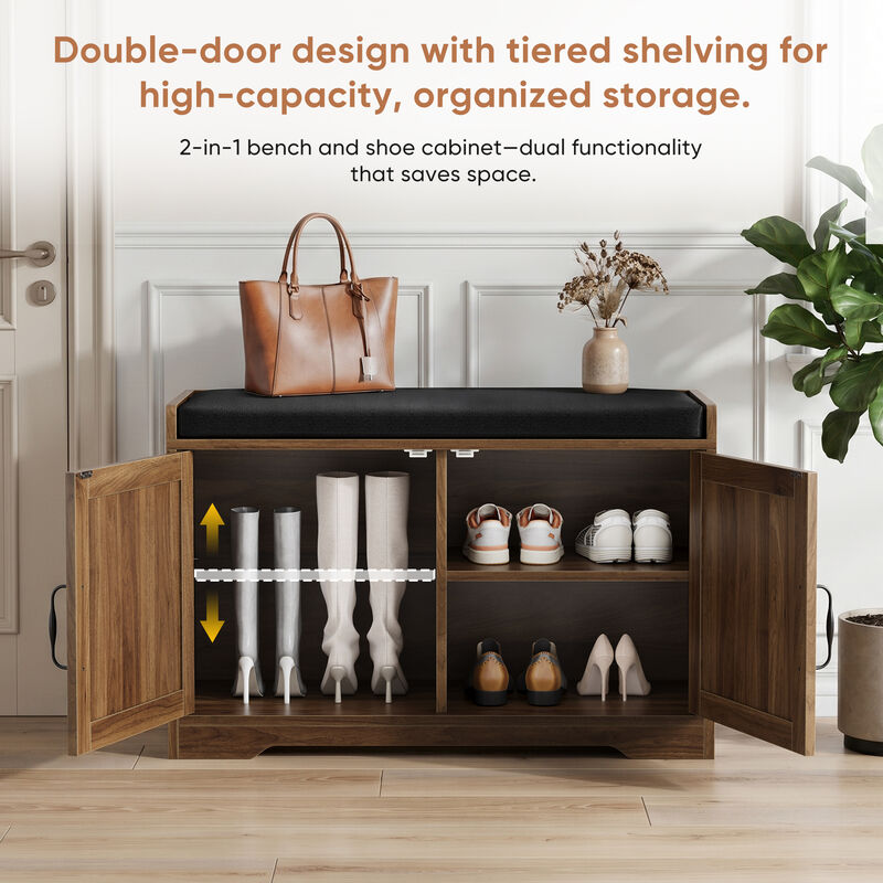 Dempal entryway shoe storage bench image number 5