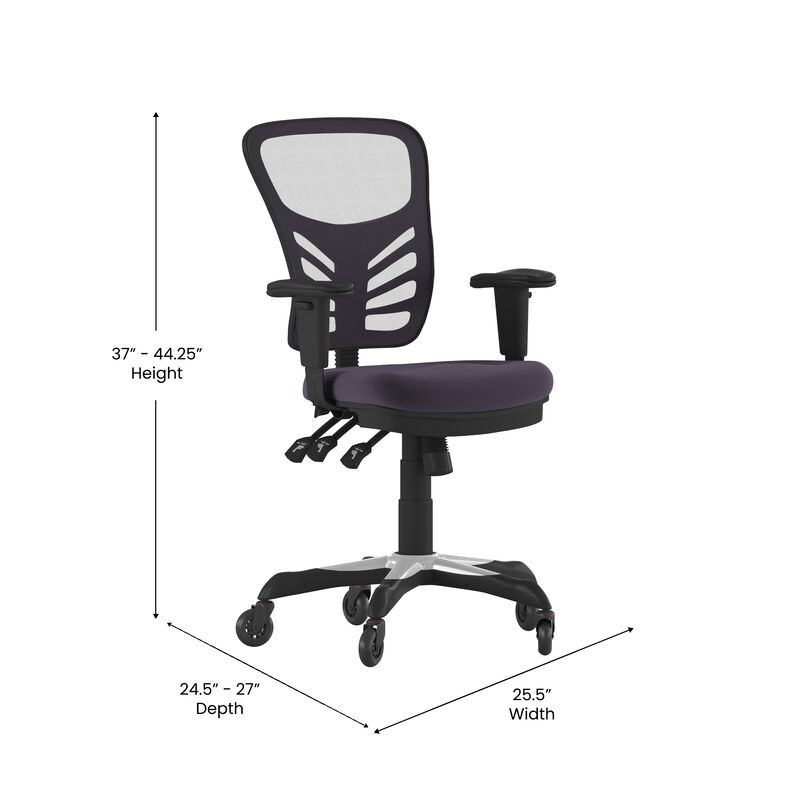 Nicholas Mid-Back   Mesh Multifunction Executive Swivel Ergonomic Office Chair with Adjustable Arms and Transparent Roller Wheels