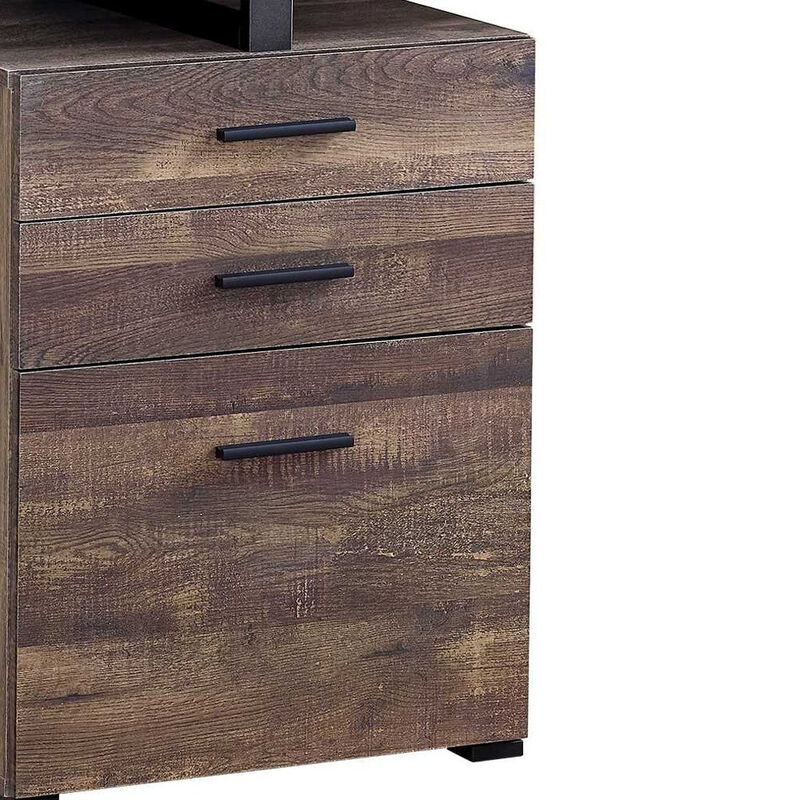 Wooden Computer Desk with Triple Storage Drawers – Study & Office Table