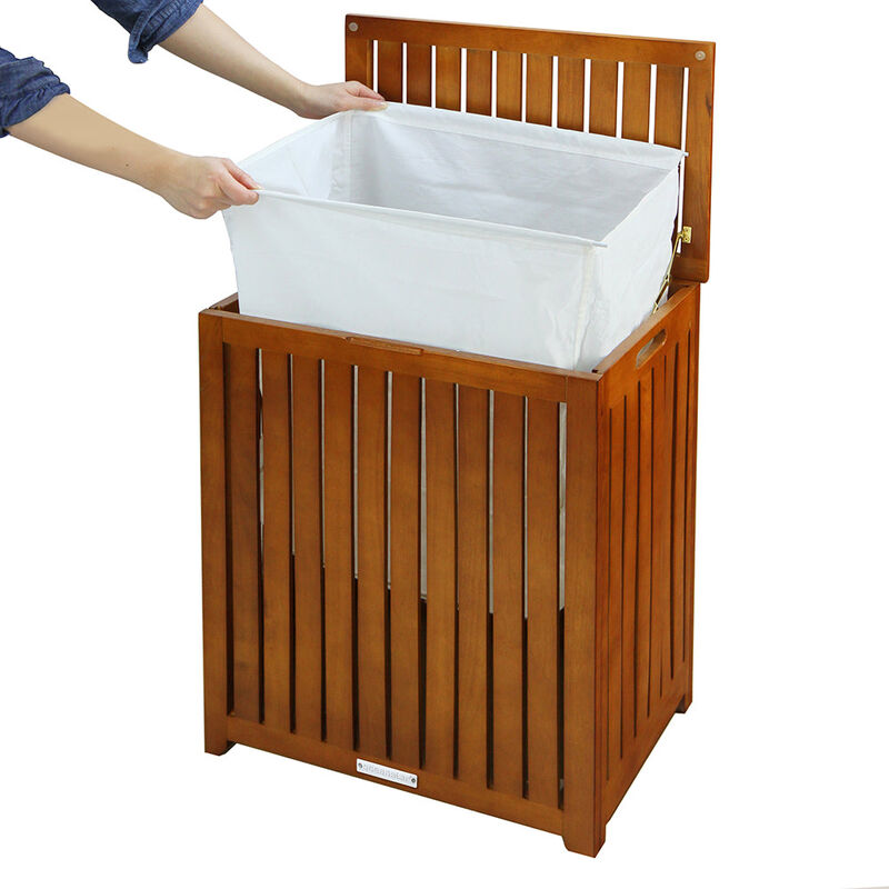 Oceanstar Solid Wood Spa Hamper