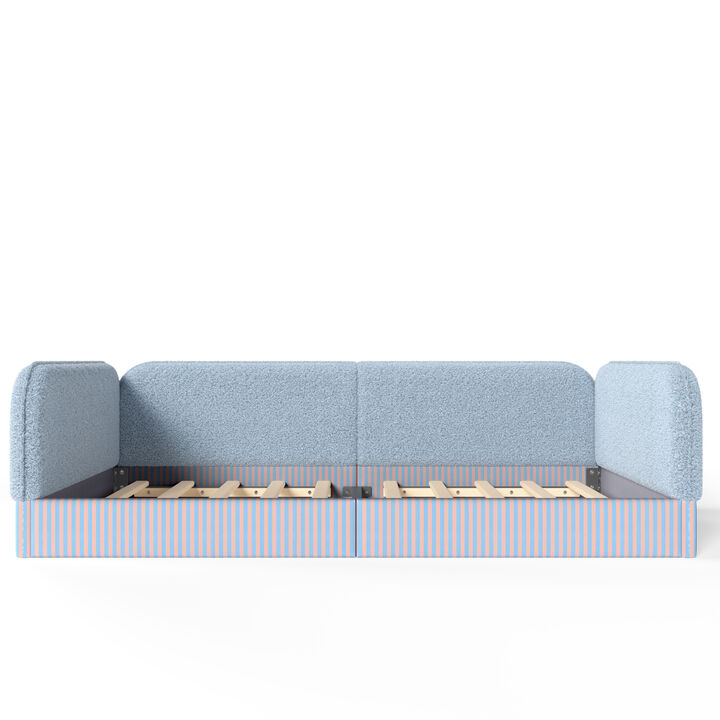 Hemzas Teddy Boucl&eacute; Upholstered Kids Daybed Frame