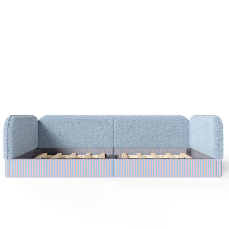 Hemzas Teddy Boucl&eacute; Upholstered Kids Daybed Frame image number 0
