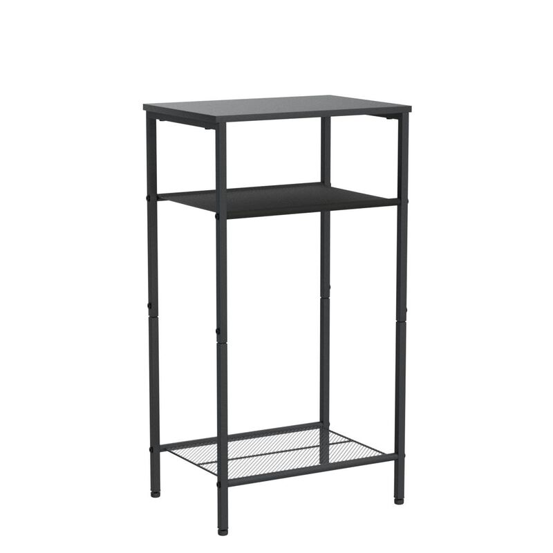 Hoctieon 2-Set 3 Tier End Table, Telephone Table Set of 2, Tall Side Table with Storage Set of 2, Small Nightstand for Small Spa