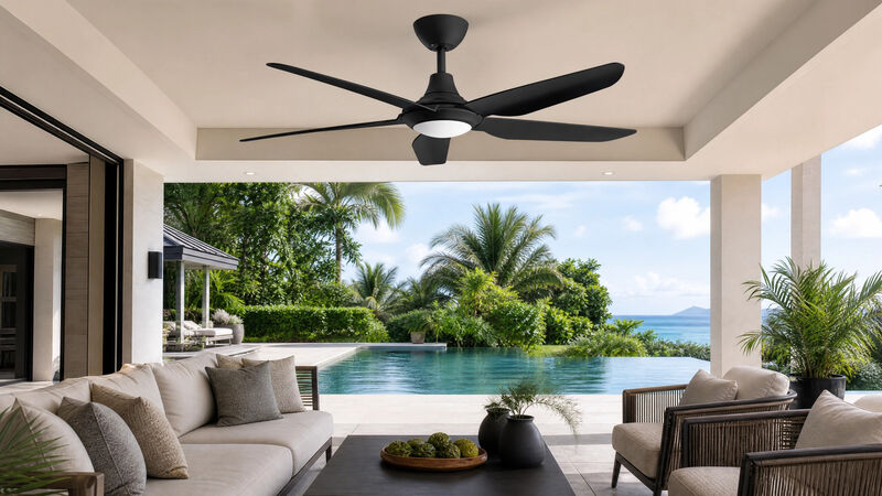 ENLIGHT 56" Smart DC Ceiling Fan with Light, IP66 Outdoor/Coastal Rated, Matter Smart Home Integration, 5 Blades image number 4