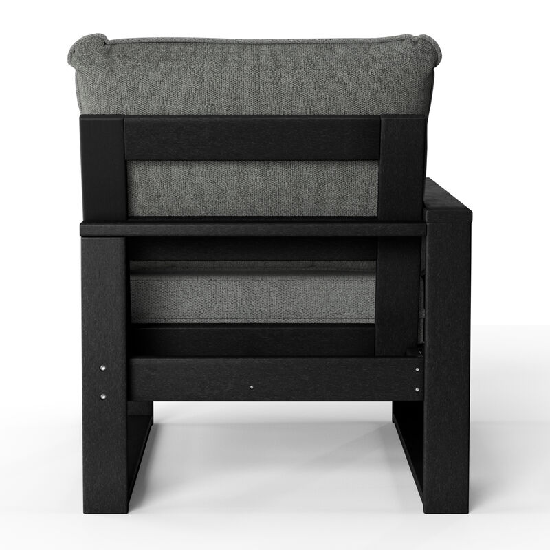 WestinTrends Outdoor HDPE All-Weather Modern Patio Loveseat with Waterproof Cushions