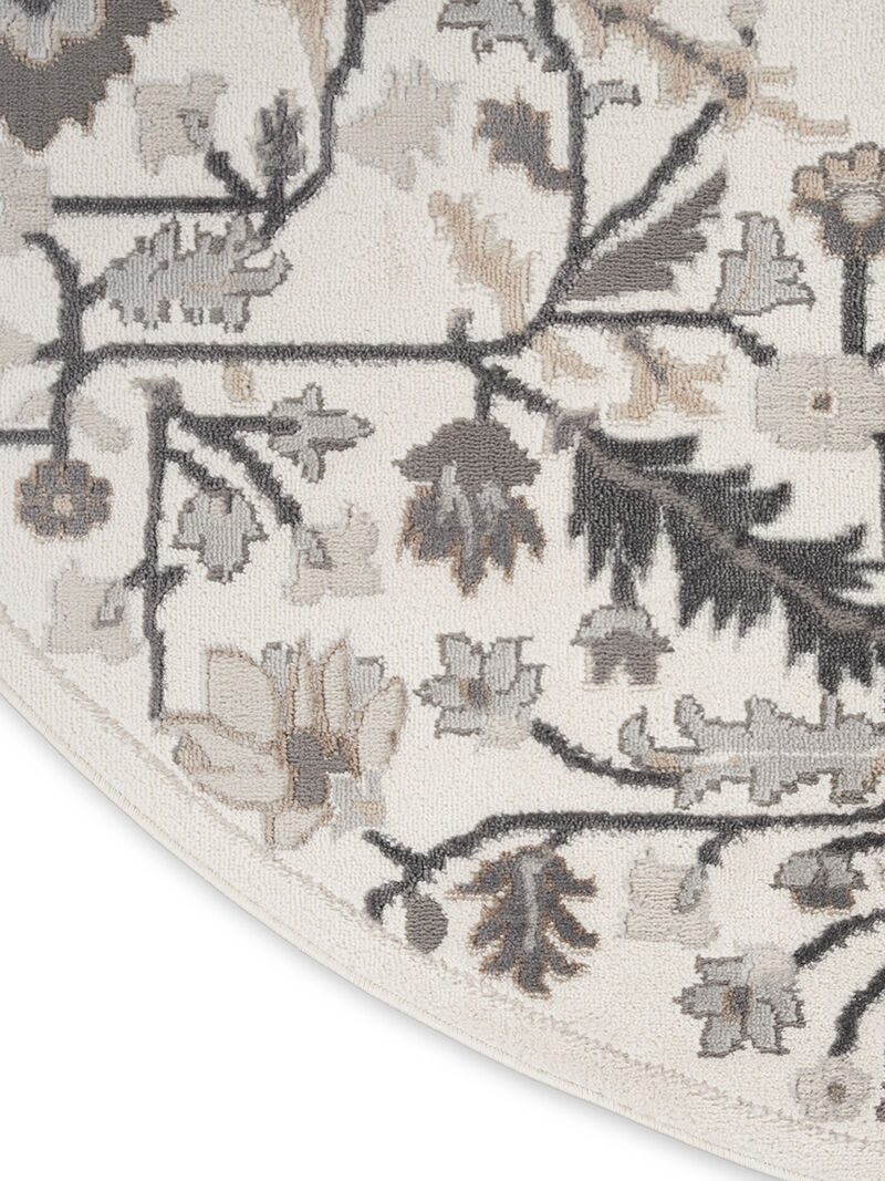 Elation ETN09 Ivory/Gray 7&rsquo;10&rdquo; x Round Rug