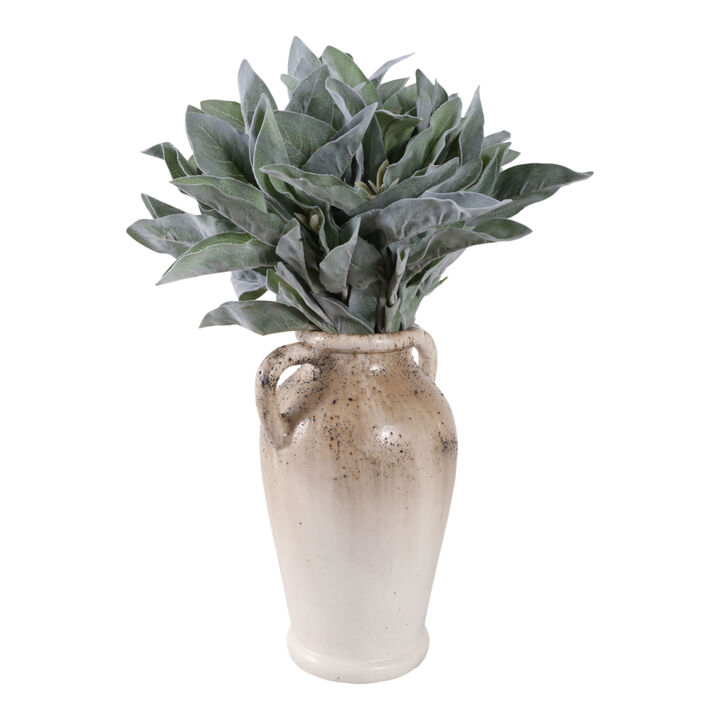 12x7" Textured Terracotta 2-handle Vase