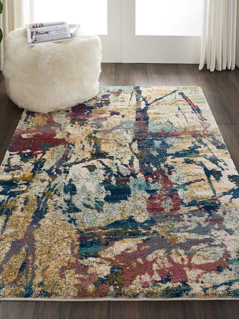 Fusion FSS10 Cream/Multicolor 4' x 6' Rug