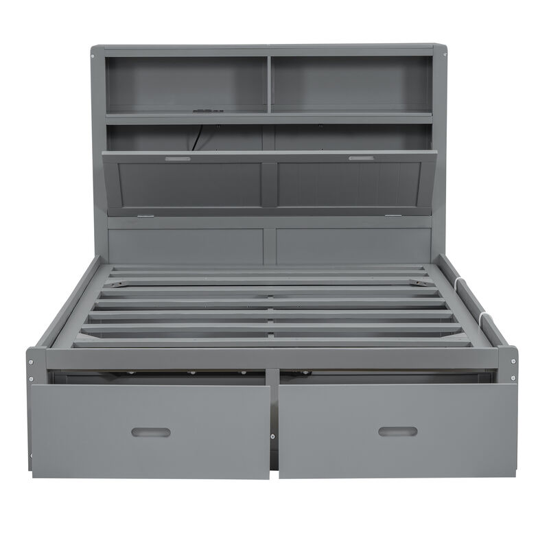 Merax Platform Bed with Storage LED Headboard