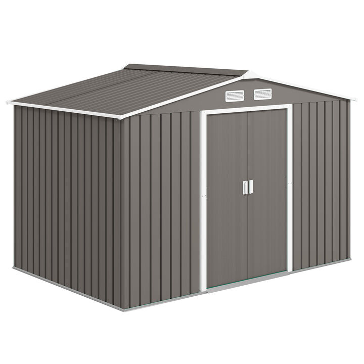 Hivvago 9' x 6' Garden Storage Shed with Double Locking Doors