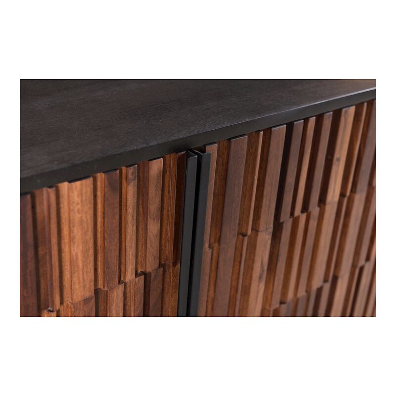 Starlight Canyon Home Black Sideboard Cabinet &ndash; Wooden Accent Credenza with Iron Base image number 3