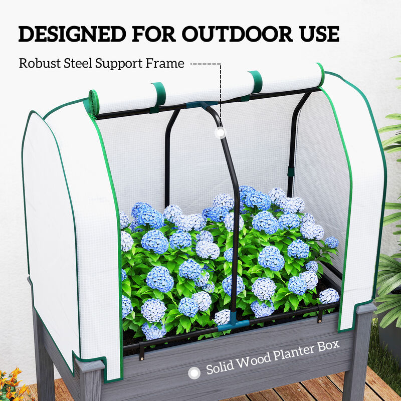 Hivvago Greenhouse Covered Raised Garden Bed for Herbs and Vegetables image number 6