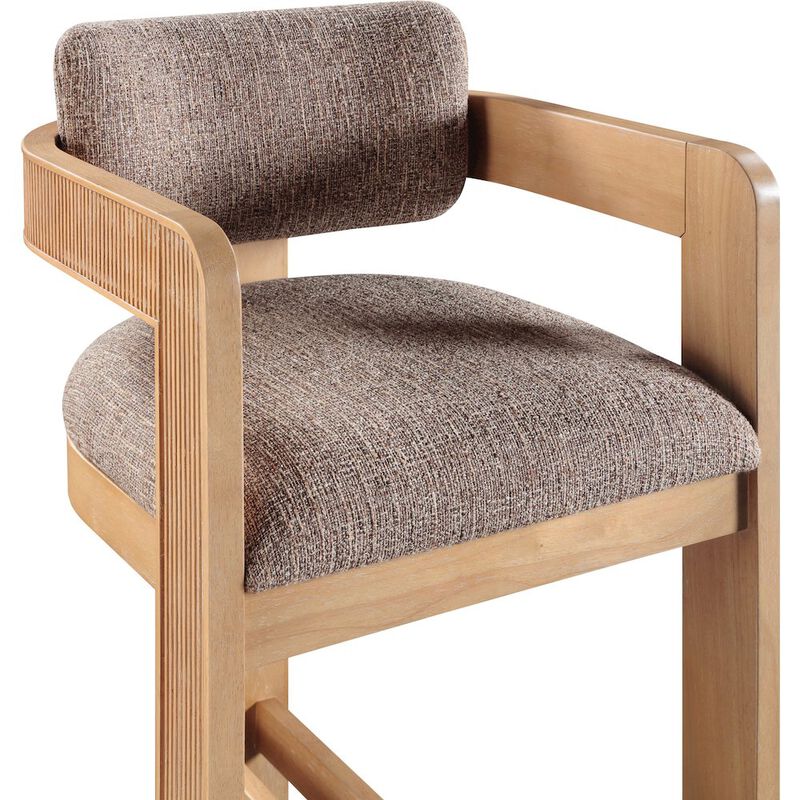 Meridian Furniture Sacha Linen Textured Fabric Stool