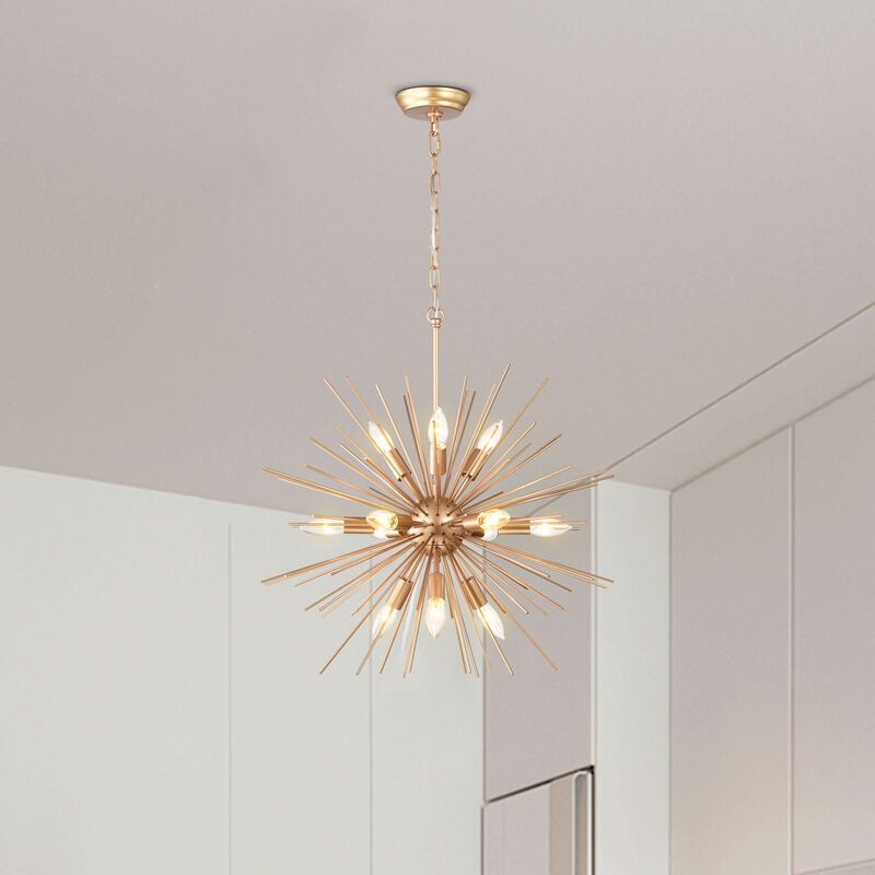 Aika Shiny Bronze 12-light Shiny Bronze Sputnik Sphere Chandelier image number 7