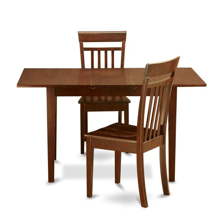 3 Pc Kitchen table set - Kitchen Table with Leaf and 2 Kitchen Dining Chairs