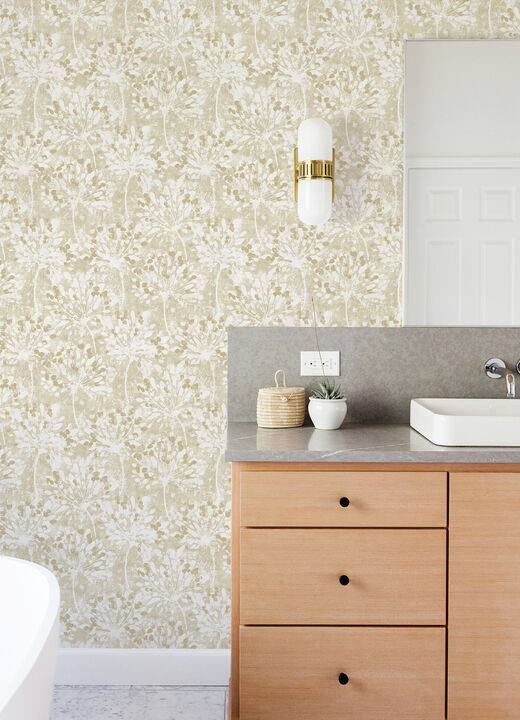Dori Gold Painterly Floral Wallpaper