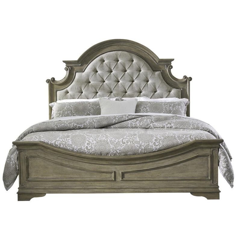 Liberty Furniture Magnolia Manor King Upholstered Bed in Antique White image number 0