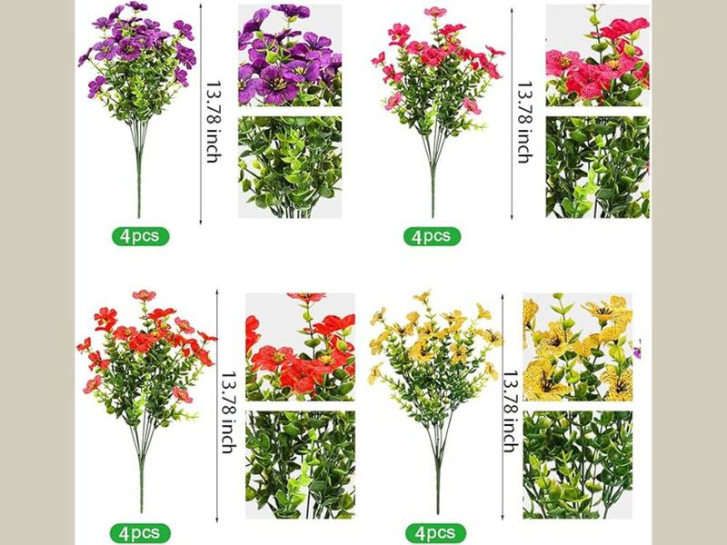 16 Bundle Artificial Outdoor Plants UV Resistant Window Box Decor image number 2